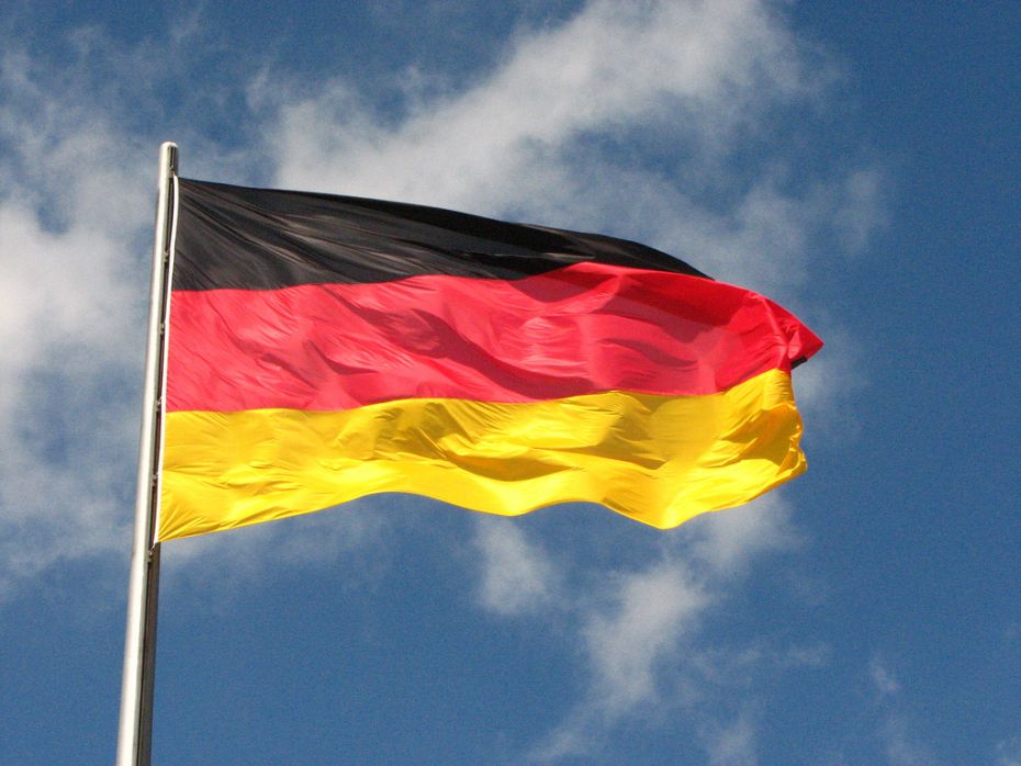 drapeau allemand flottant - Image